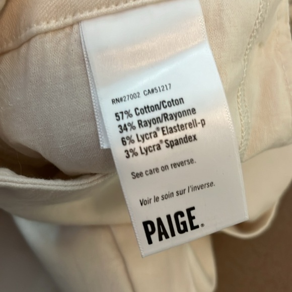 PAIGE Pleated Mayslie Double Button Jogger Jeans (Quartz Sand/Ecru) -NWOT 32 - Picture 6 of 16